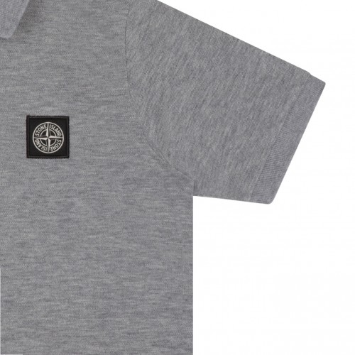 Light Grey Logo Patch Polo Shirt