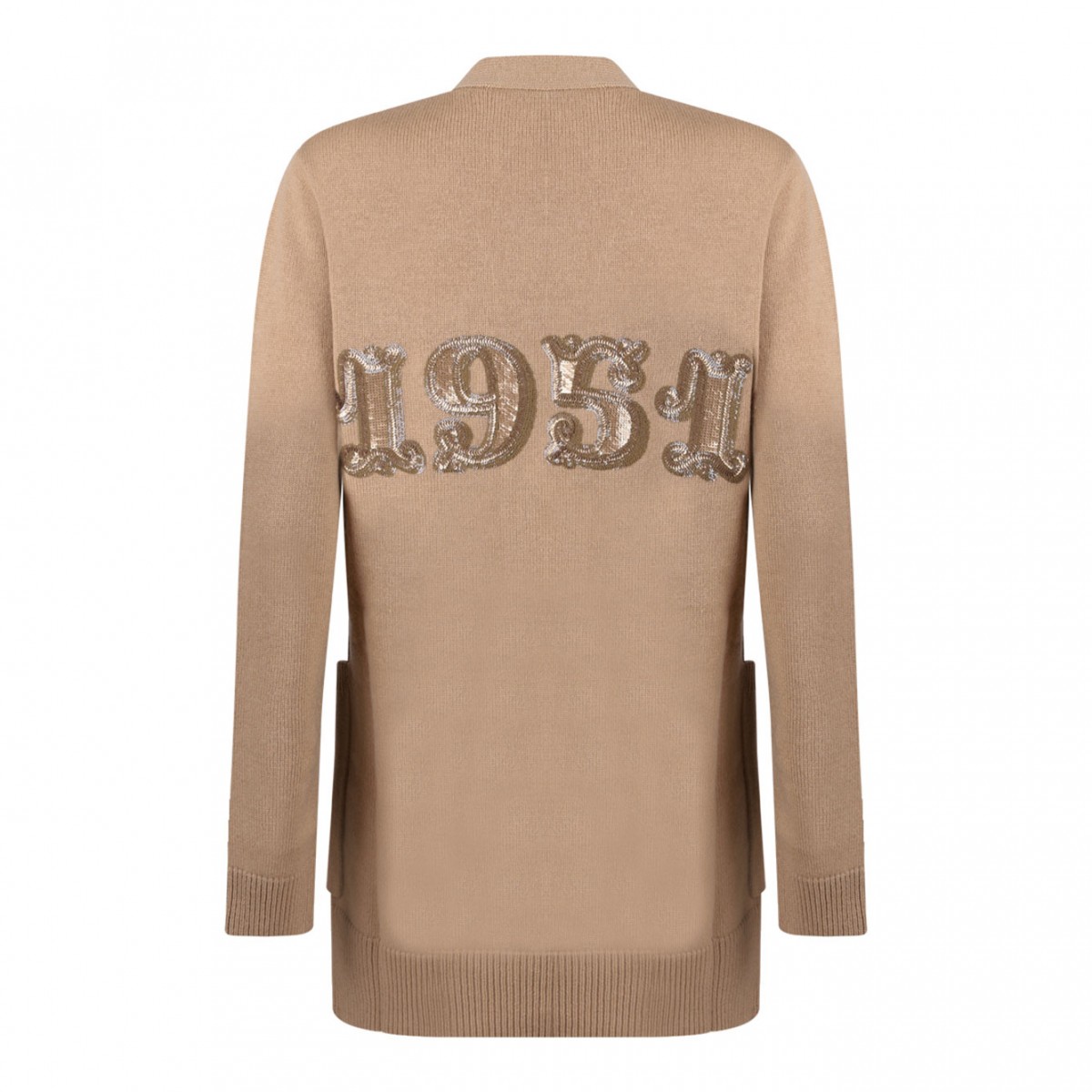 Camel Brown Sequins Cardigan