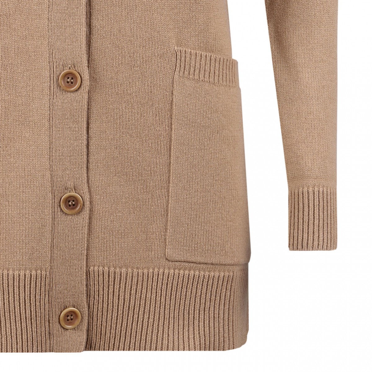 Camel Brown Sequins Cardigan