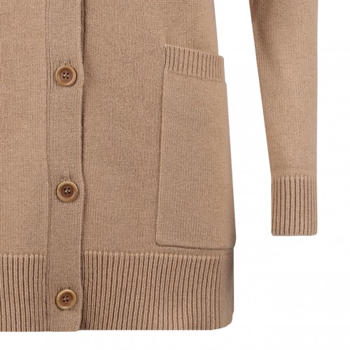 Camel Brown Sequins Cardigan