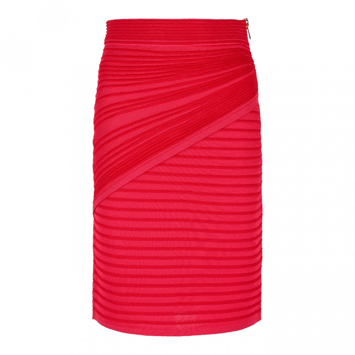 Fuchsia and Red Draped Midi Skirt