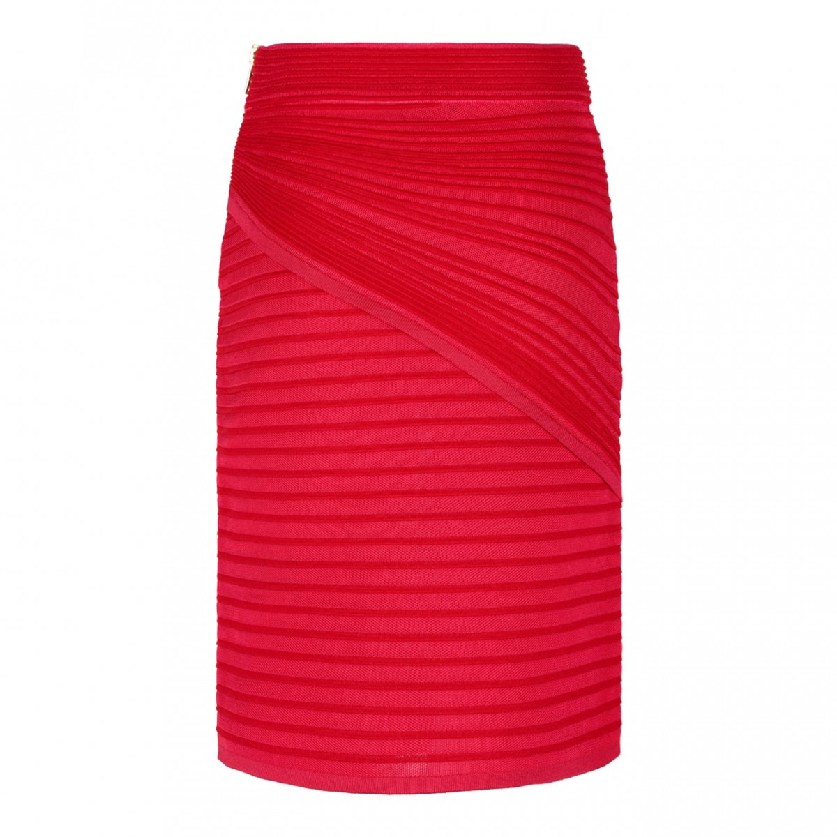 Fuchsia and Red Draped Midi Skirt