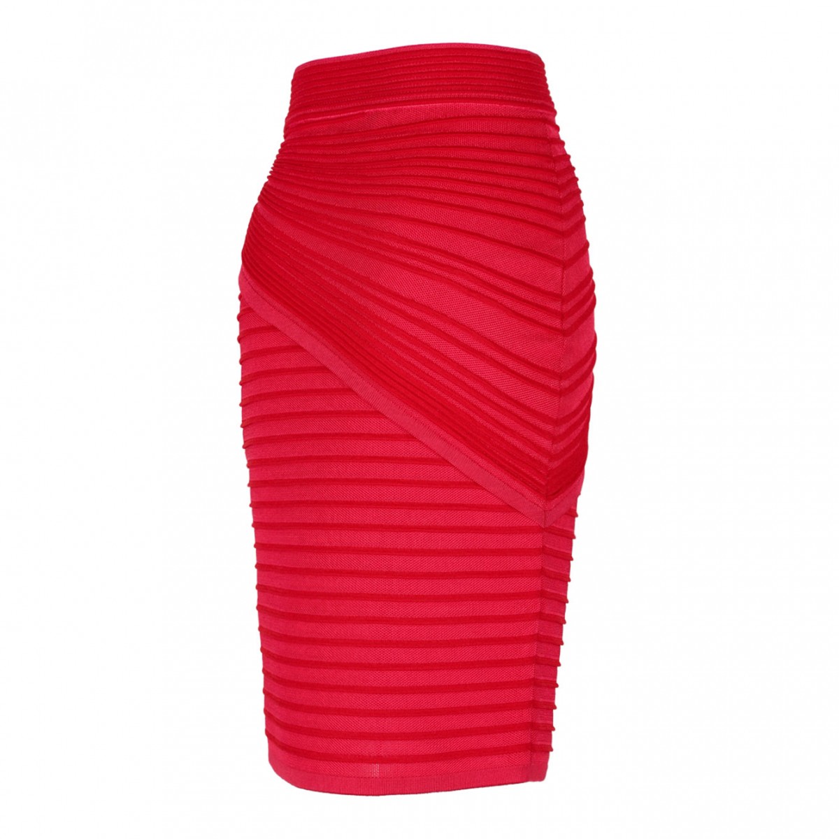 Fuchsia and Red Draped Midi Skirt