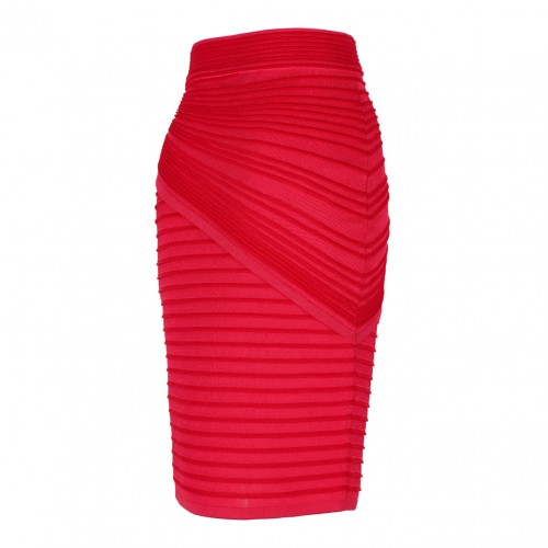 Fuchsia and Red Draped Midi Skirt