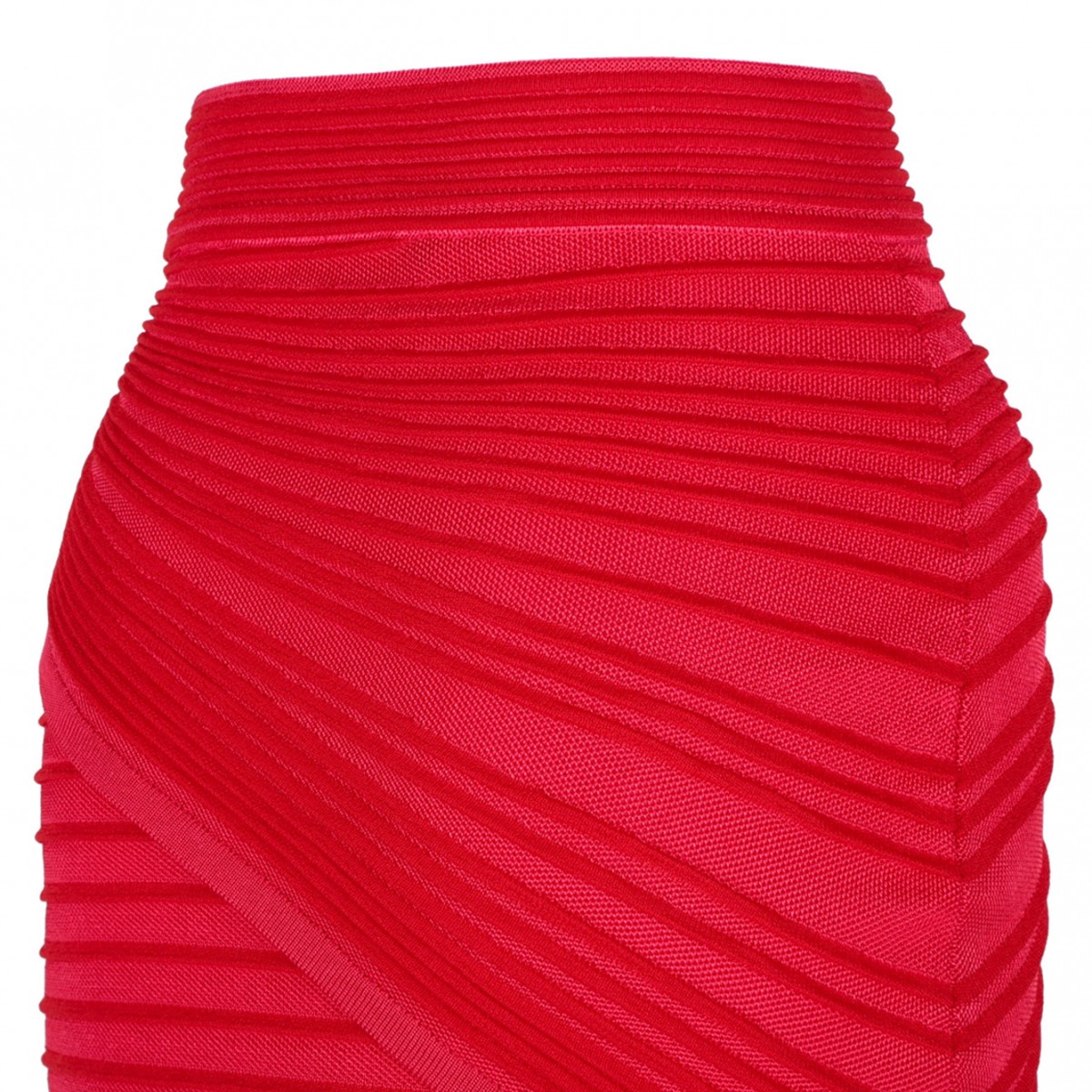 Fuchsia and Red Draped Midi Skirt