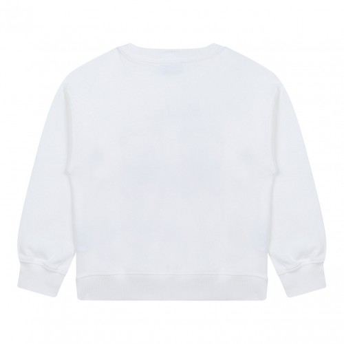 White Logo Print Sweatshirt