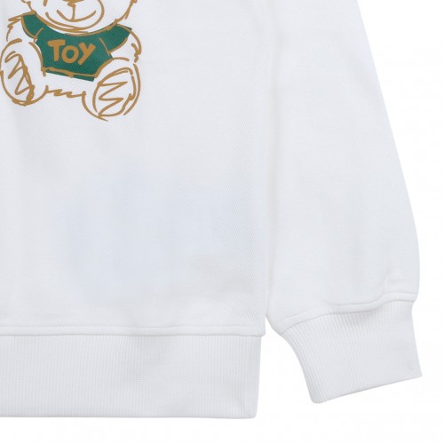 White Logo Print Sweatshirt