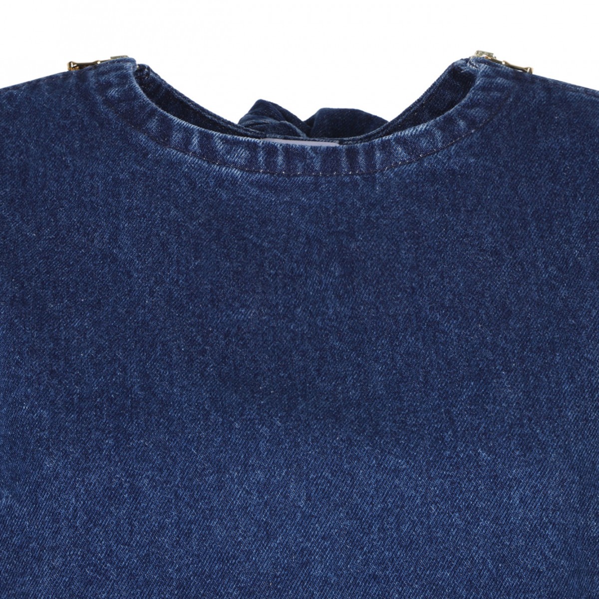 Navy Blue Scarf Denim Top