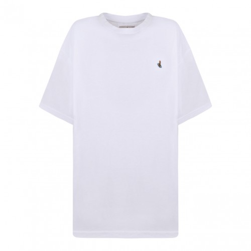 White Logo Embroidered T-Shirt