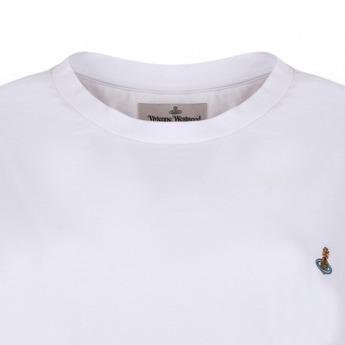 White Logo Embroidered T-Shirt