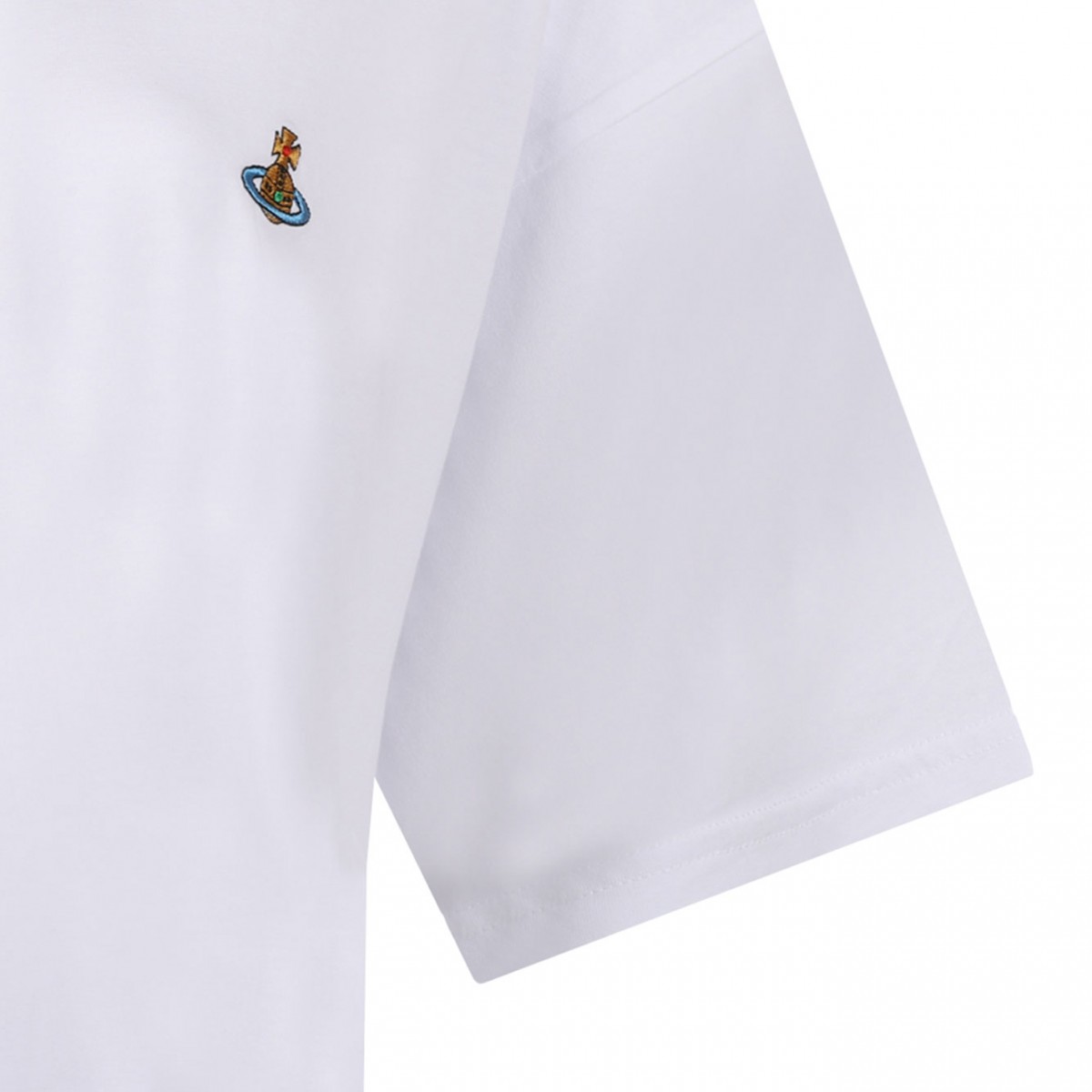 White Logo Embroidered T-Shirt
