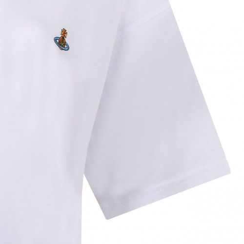 White Logo Embroidered T-Shirt