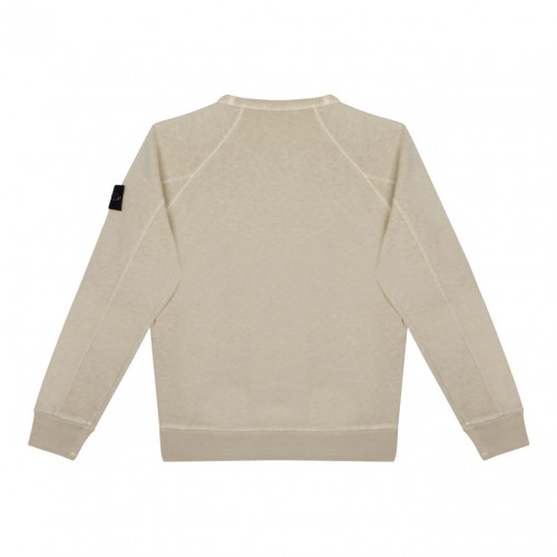 Beige Compass Patch Cotton Sweatshirt 2