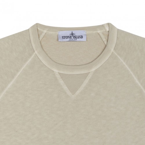 Beige Compass Patch Cotton Sweatshirt