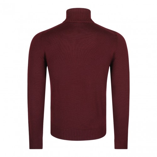 Dark Red Roll Neck Jumper 2