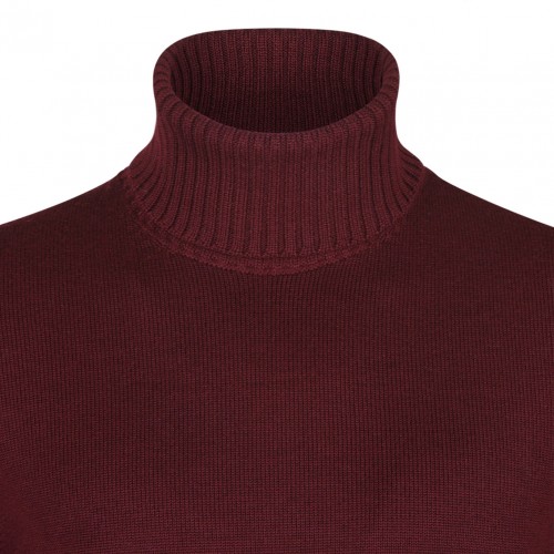 Dark Red Roll Neck Jumper