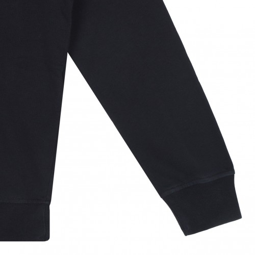 Navy Blue Logo Print Sweatshirt