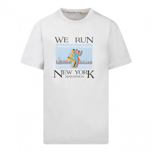 White Jersey Short-Sleeved T-shirt