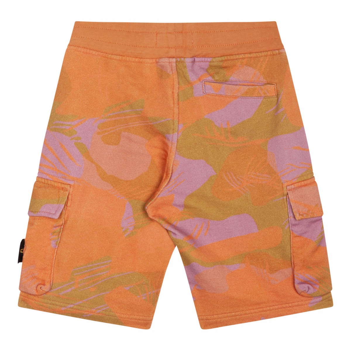 Orange Compass Patch Camouflage Shorts