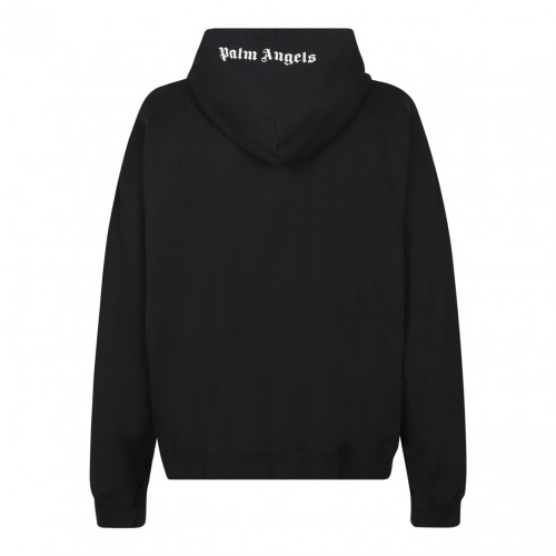 Black Logo Embroidered Hoodie