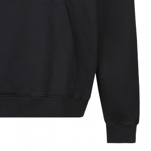 Black Logo Embroidered Hoodie