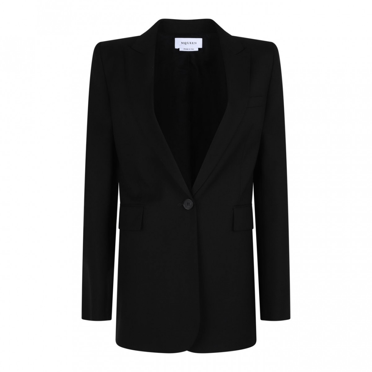 Black Voluminous Shoulders Blazer