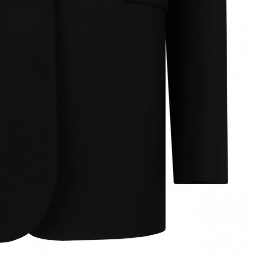 Black Voluminous Shoulders Blazer