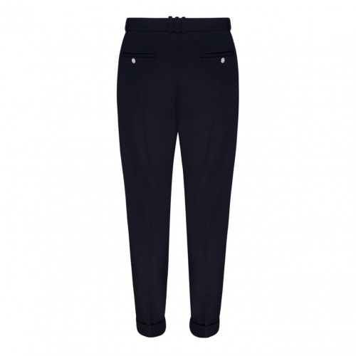 Navy Blue Virgin Wool Tailored Trousers 2