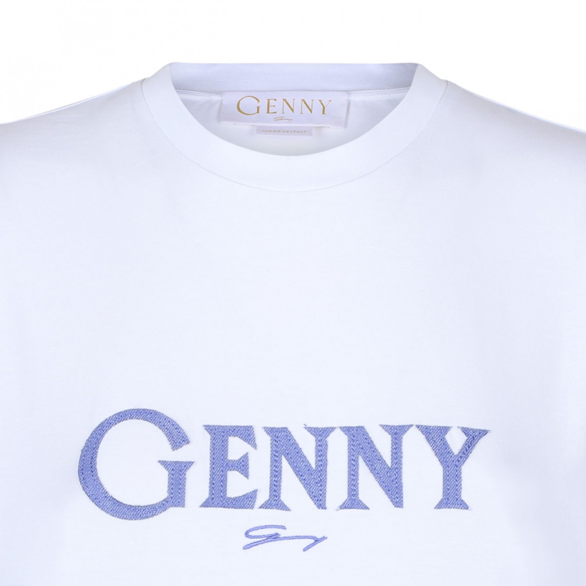 White Logo Embroidery T-Shirt