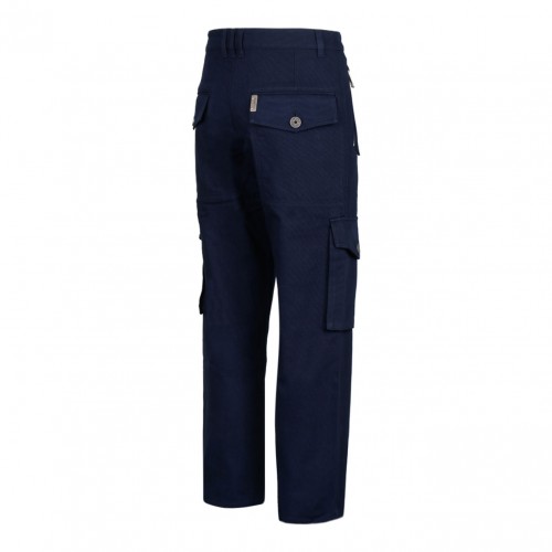 Navy Blue Cotton Cargo Trousers