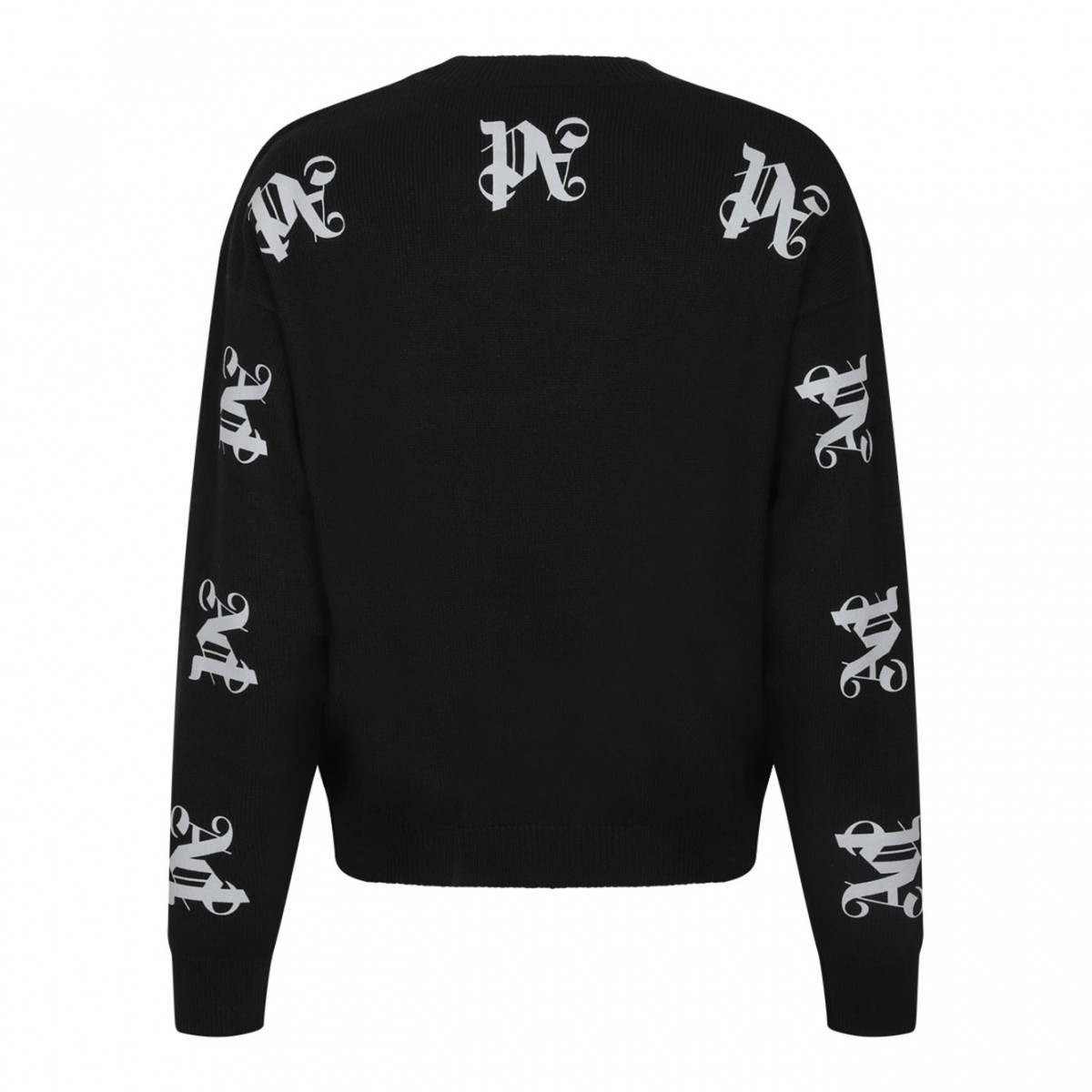 Black Monogram Print Jumper