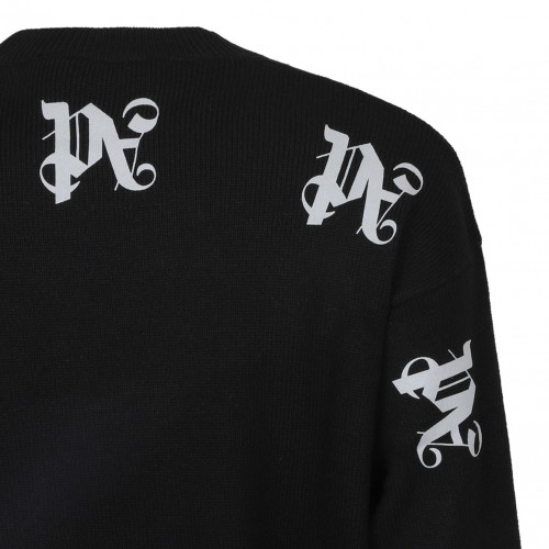 Black Monogram Print Jumper