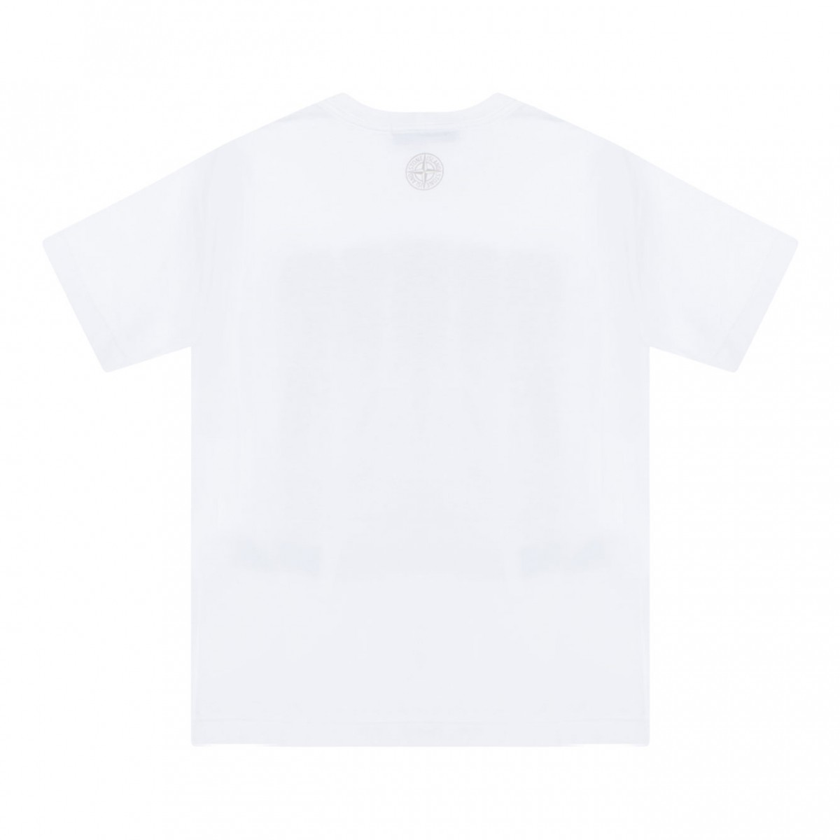 White Logo Print Cotton T-shirt