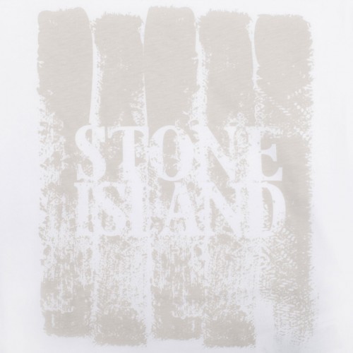 White Logo Print Cotton T-shirt