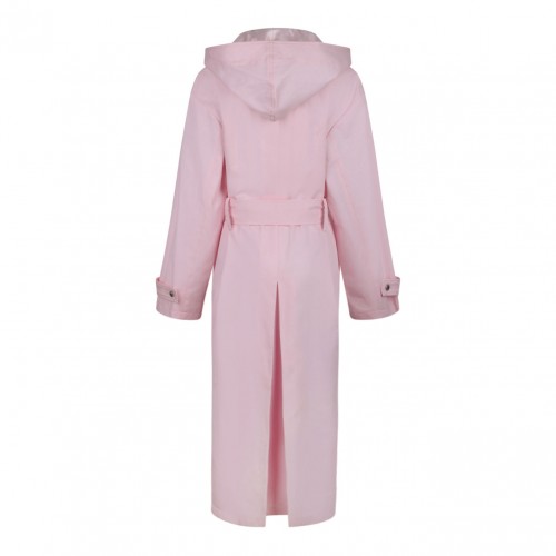 Pink Hooded Trench Coat