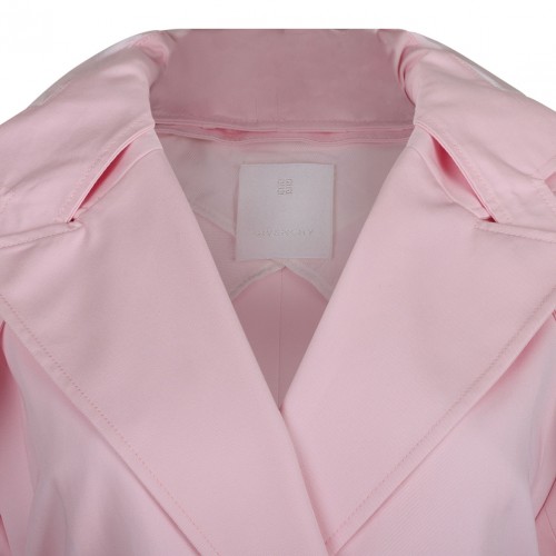 Pink Hooded Trench Coat