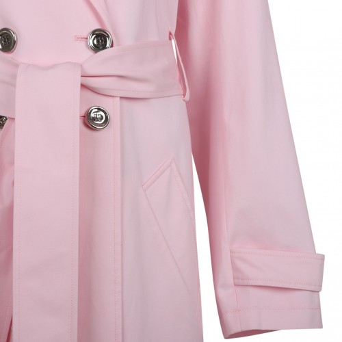 Pink Hooded Trench Coat