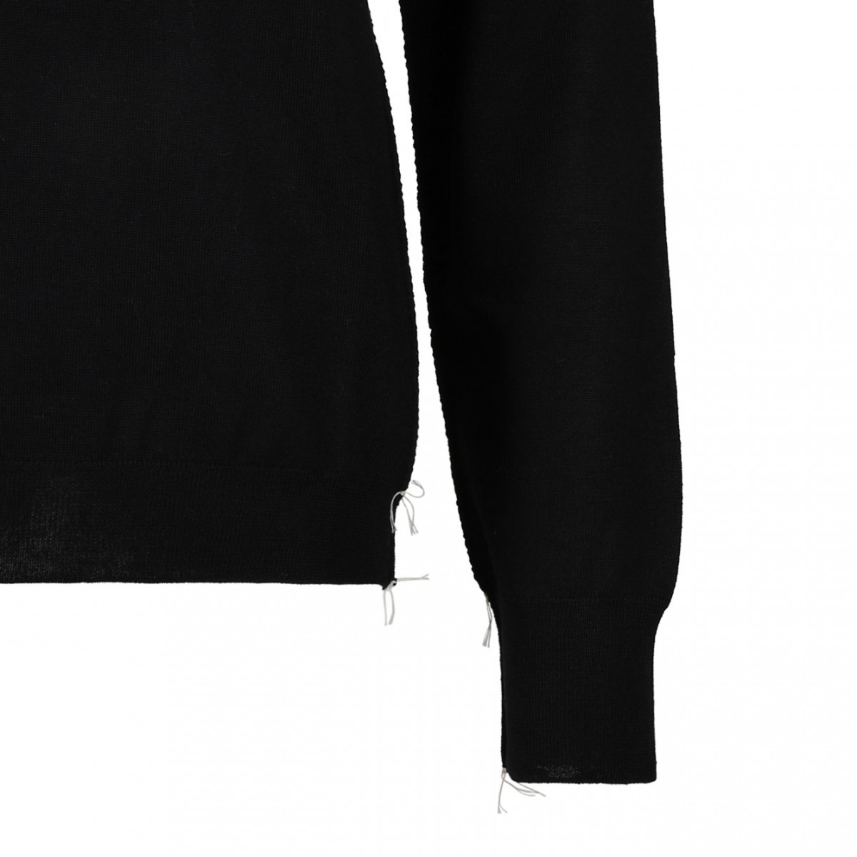 Black Merino Wool Turtleneck Pullover