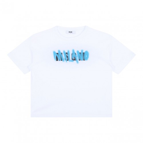 White Logo Print T-Shirt