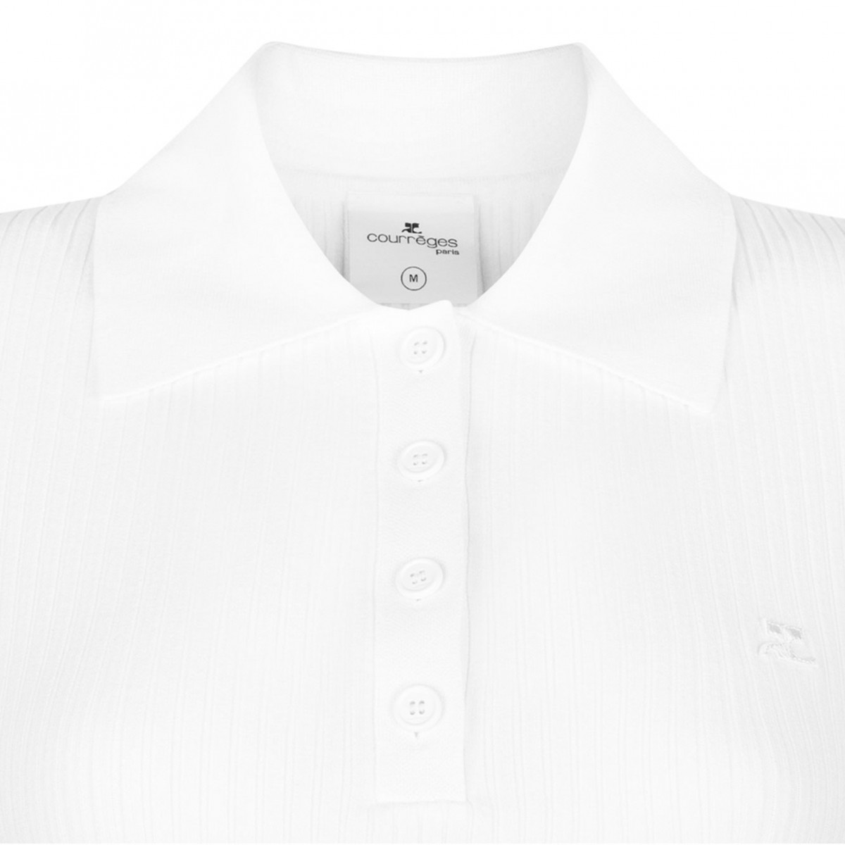 White Cropped Polo Top