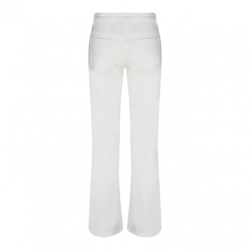 White Denim Bootcut Pants 2