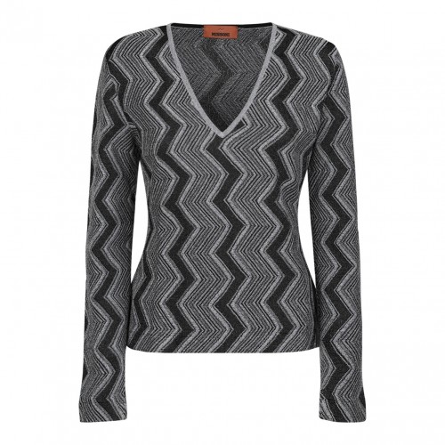 Black and Silver ZigZag Sweater