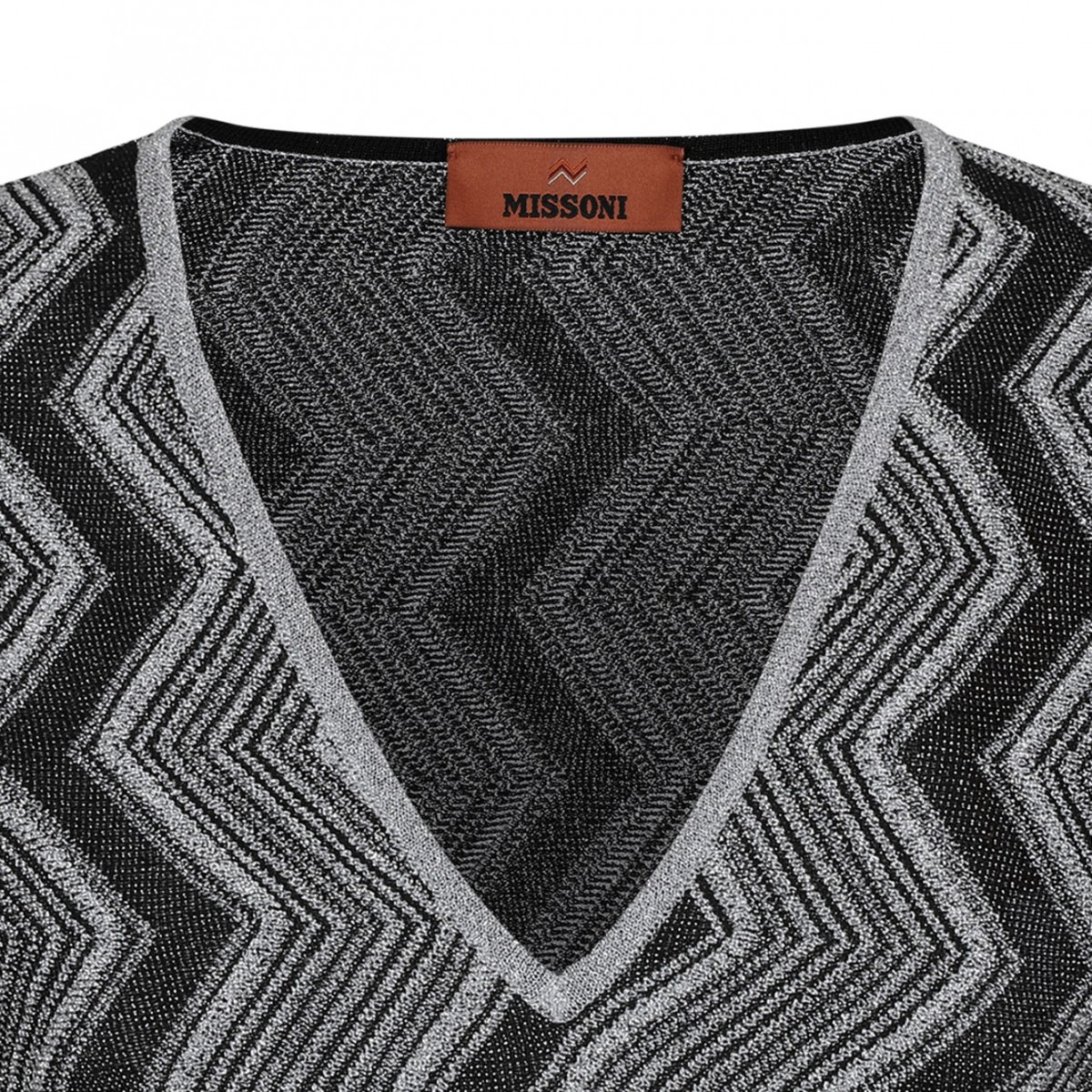 Black and Silver ZigZag Sweater