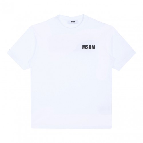 White Logo Print T-Shirt