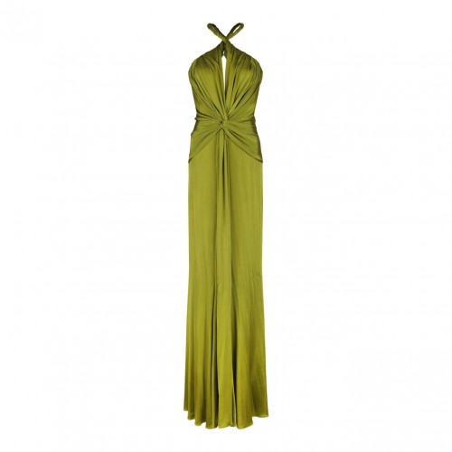 Olive Green Knot Detail Maxi Dress