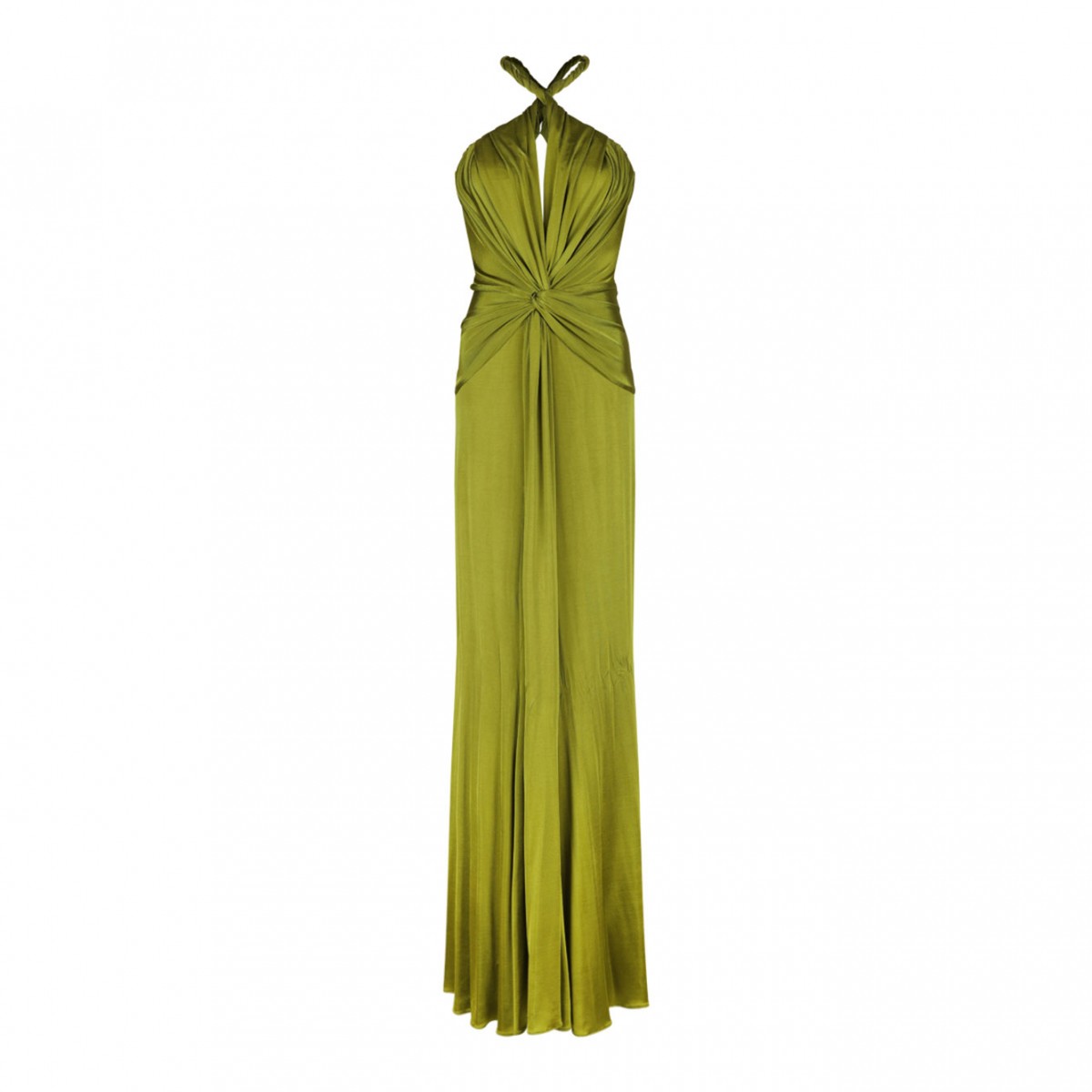 Olive Green Knot Detail Maxi Dress