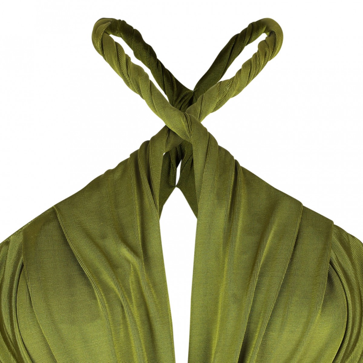 Olive Green Knot Detail Maxi Dress