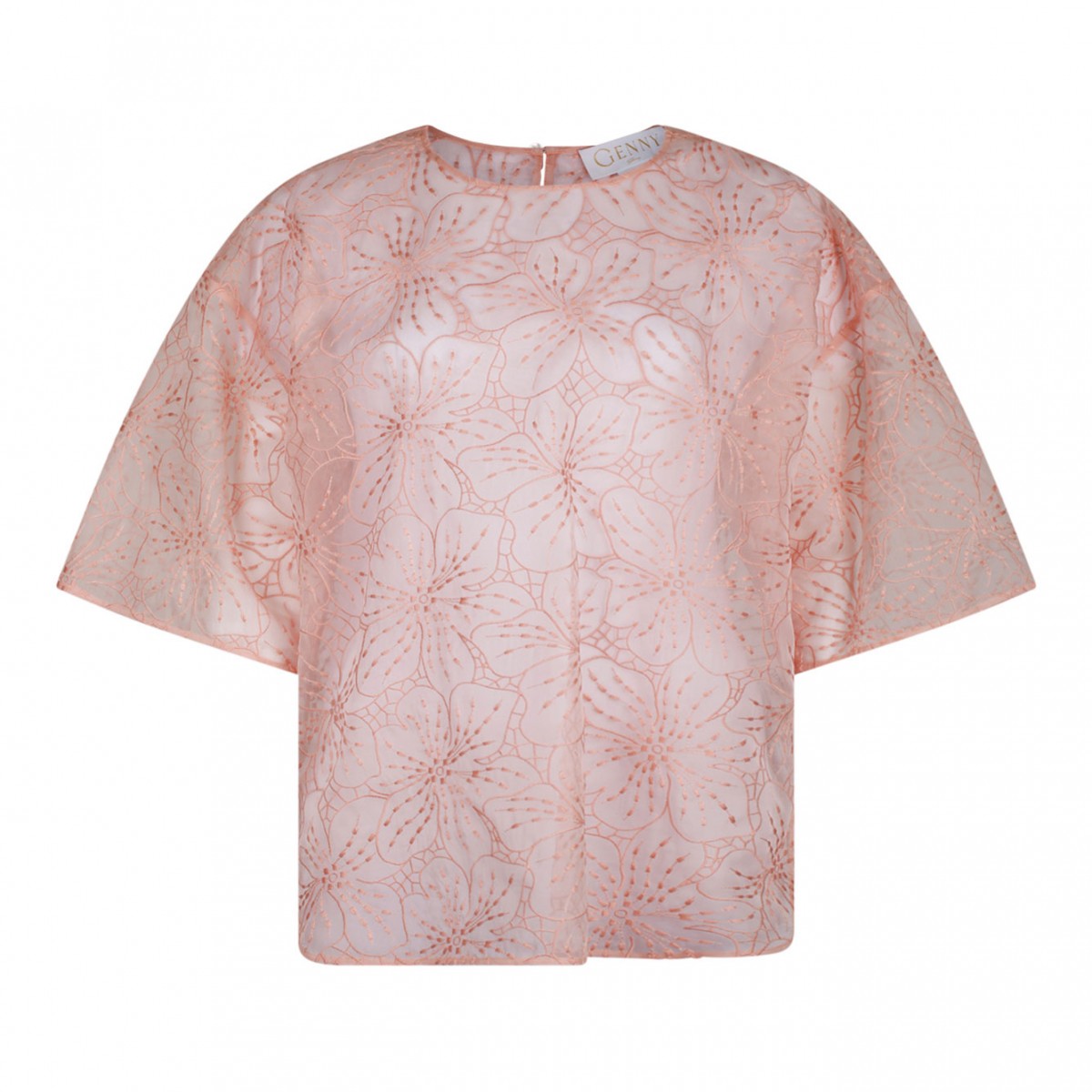Light Pink Orchid Embroidery T-Shirt