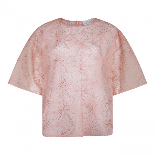 Light Pink Orchid Embroidery T-Shirt
