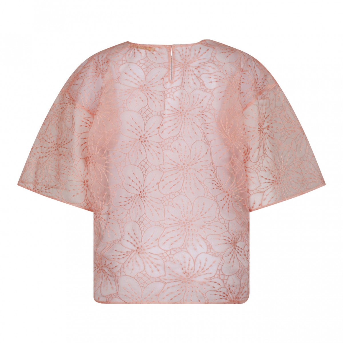 Light Pink Orchid Embroidery T-Shirt